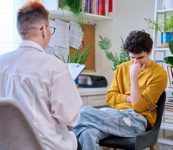 Young Man in Therapy Session During Outpatient Drug Rehab in Pasadena, CA