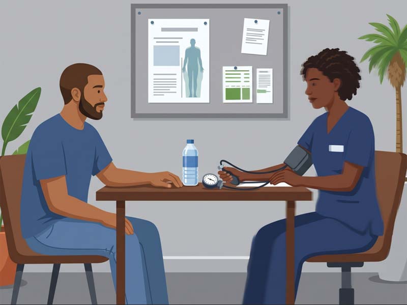 Counselor Checking Client's Vitals During Pasadena Partial Hospitalization Treatment PHP